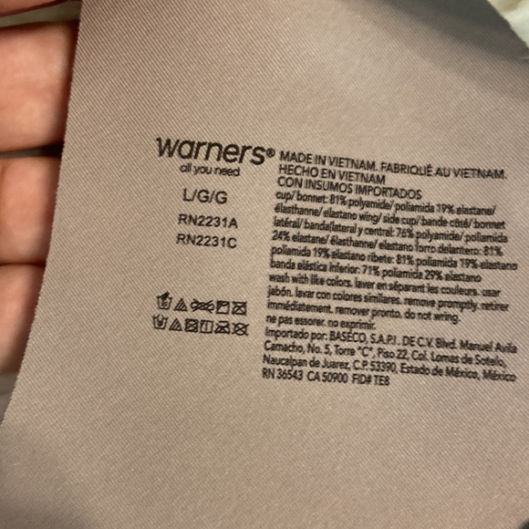 Warners Wireless Lift Bra size L brand new with tags please see all pictures - Picture 12 of 13